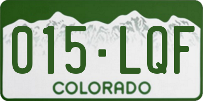 CO license plate 015LQF