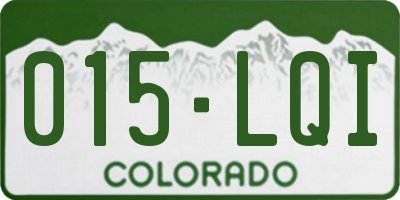CO license plate 015LQI