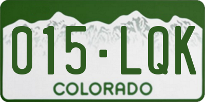 CO license plate 015LQK