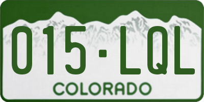 CO license plate 015LQL