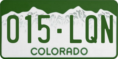 CO license plate 015LQN