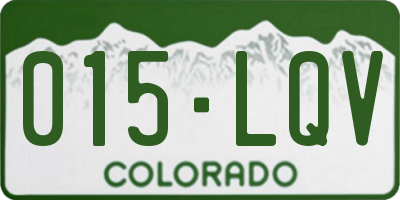CO license plate 015LQV