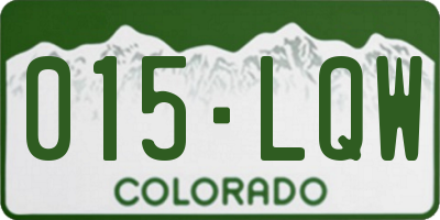 CO license plate 015LQW