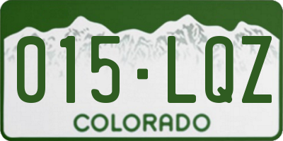 CO license plate 015LQZ