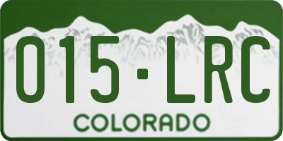 CO license plate 015LRC