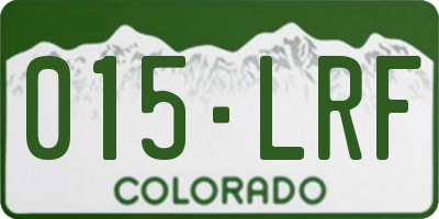 CO license plate 015LRF