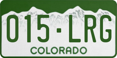 CO license plate 015LRG