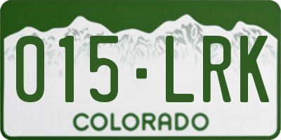 CO license plate 015LRK