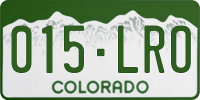 CO license plate 015LRO