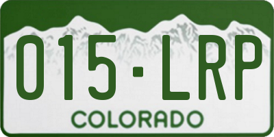 CO license plate 015LRP
