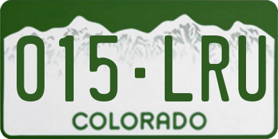 CO license plate 015LRU