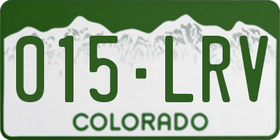 CO license plate 015LRV