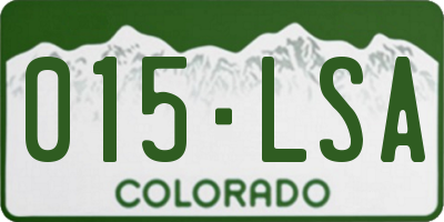 CO license plate 015LSA