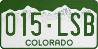 CO license plate 015LSB