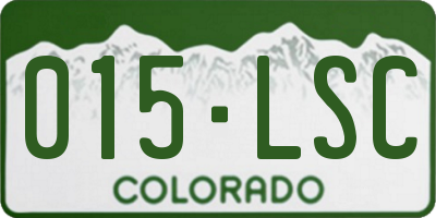 CO license plate 015LSC