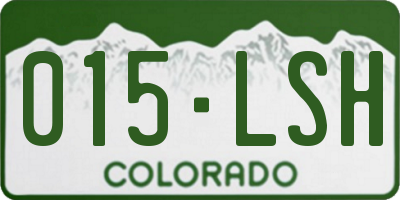 CO license plate 015LSH