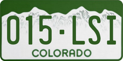 CO license plate 015LSI