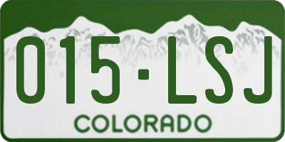 CO license plate 015LSJ
