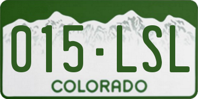 CO license plate 015LSL