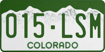CO license plate 015LSM