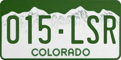 CO license plate 015LSR