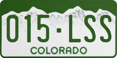CO license plate 015LSS