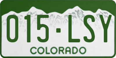 CO license plate 015LSY