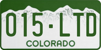CO license plate 015LTD