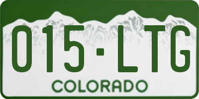 CO license plate 015LTG