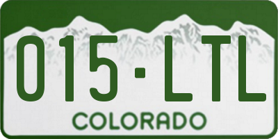 CO license plate 015LTL