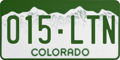 CO license plate 015LTN