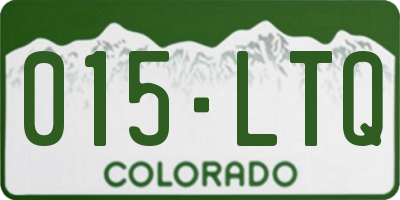 CO license plate 015LTQ