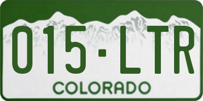 CO license plate 015LTR