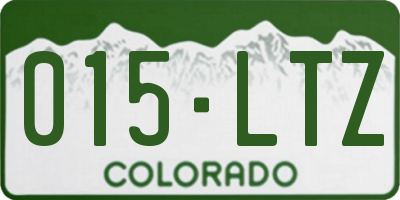 CO license plate 015LTZ