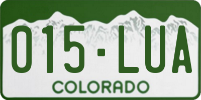 CO license plate 015LUA