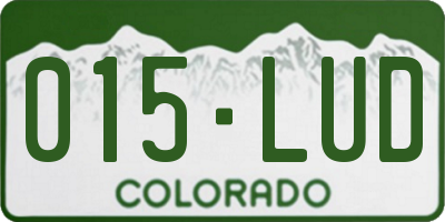CO license plate 015LUD