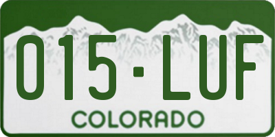 CO license plate 015LUF