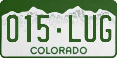 CO license plate 015LUG