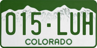 CO license plate 015LUH