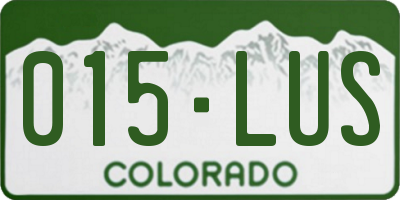 CO license plate 015LUS