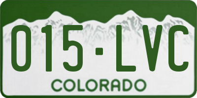 CO license plate 015LVC