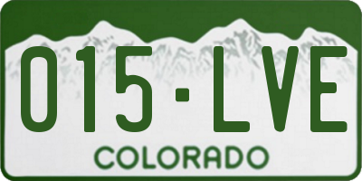 CO license plate 015LVE