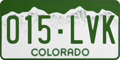 CO license plate 015LVK