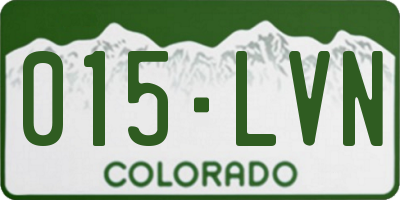 CO license plate 015LVN