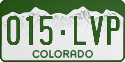 CO license plate 015LVP