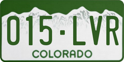 CO license plate 015LVR