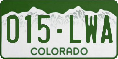 CO license plate 015LWA