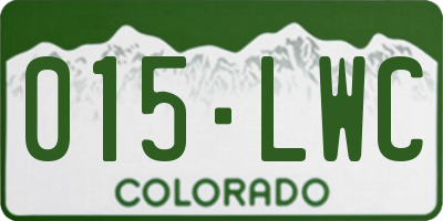 CO license plate 015LWC