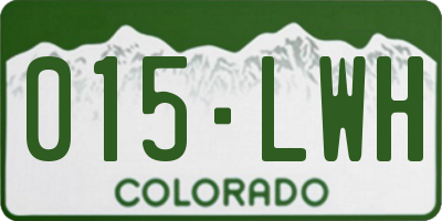 CO license plate 015LWH