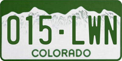 CO license plate 015LWN